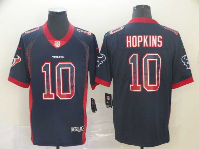 Men Houston Texans 10 Hopkins Blue Nike Drift Fashion Color Rush Limited Jersey